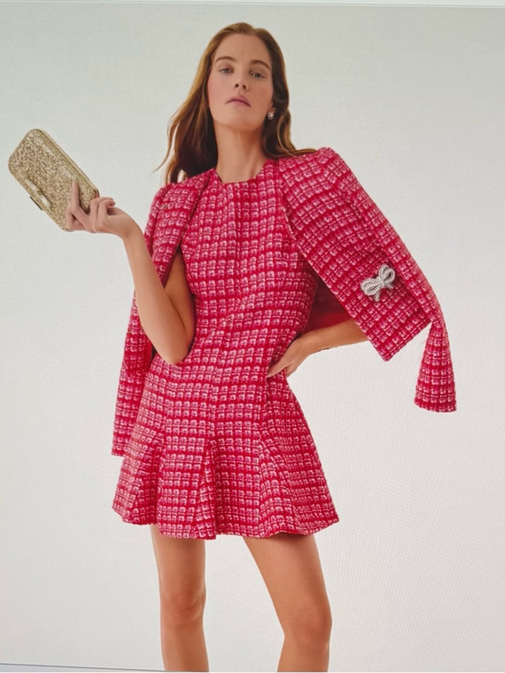 Lilly Pulitzer, NWT,  Tweed enya Boucle Sleeveless Dress, cranberry red sz 8